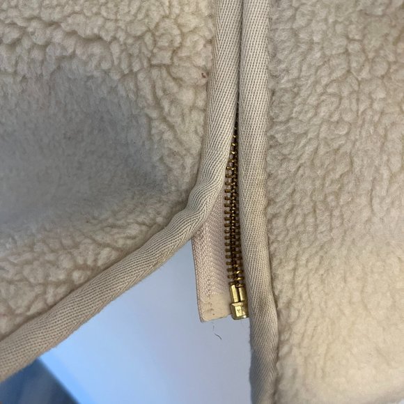 J. Crew Zip-up Plush Fleece Teddy Coat, Scottish Lamb, Size M - Picture 6 of 8